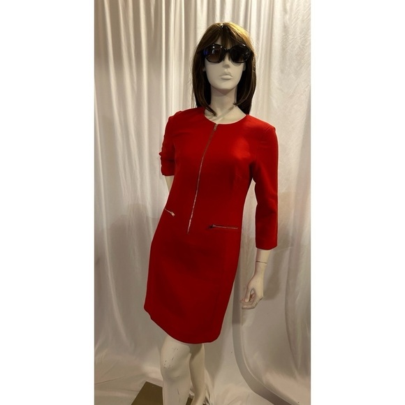 Ann Taylor Red Zipper Dress - Picture 4 of 6